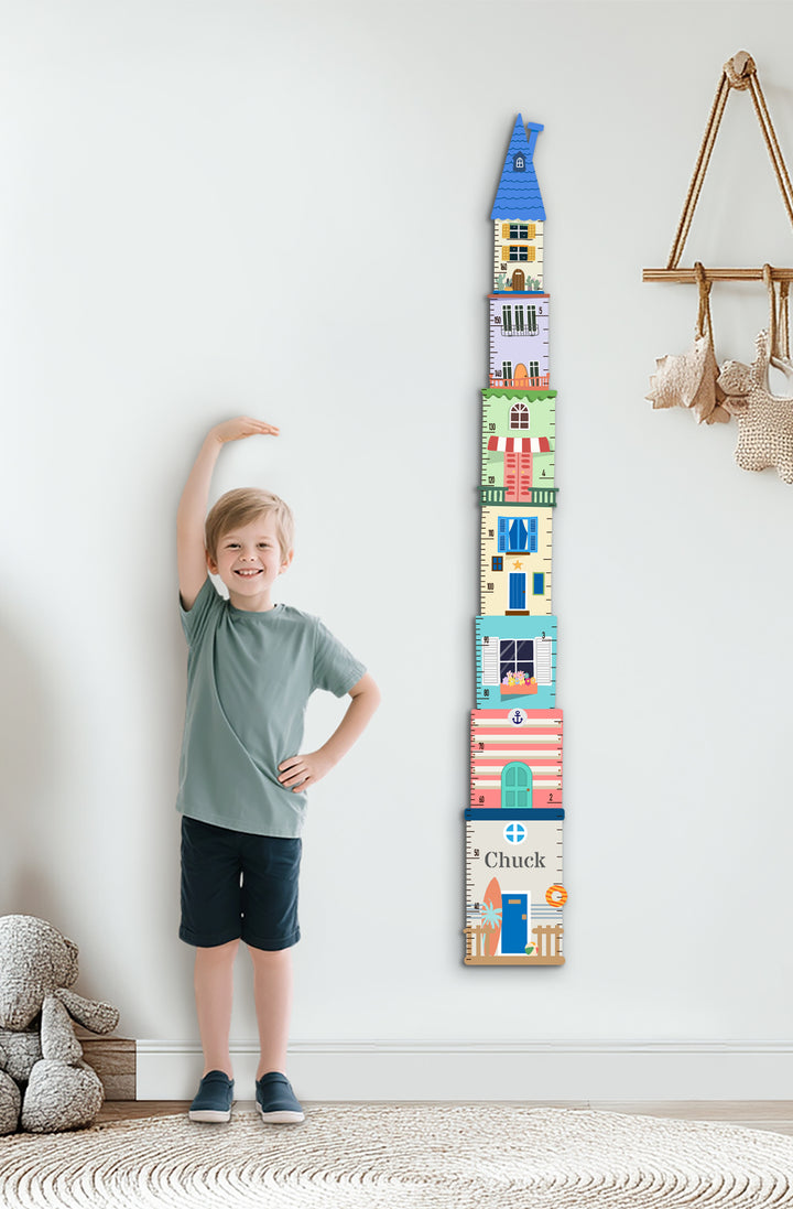 Personalized Wooden Coastal Growth Chart for Kids Woodemon