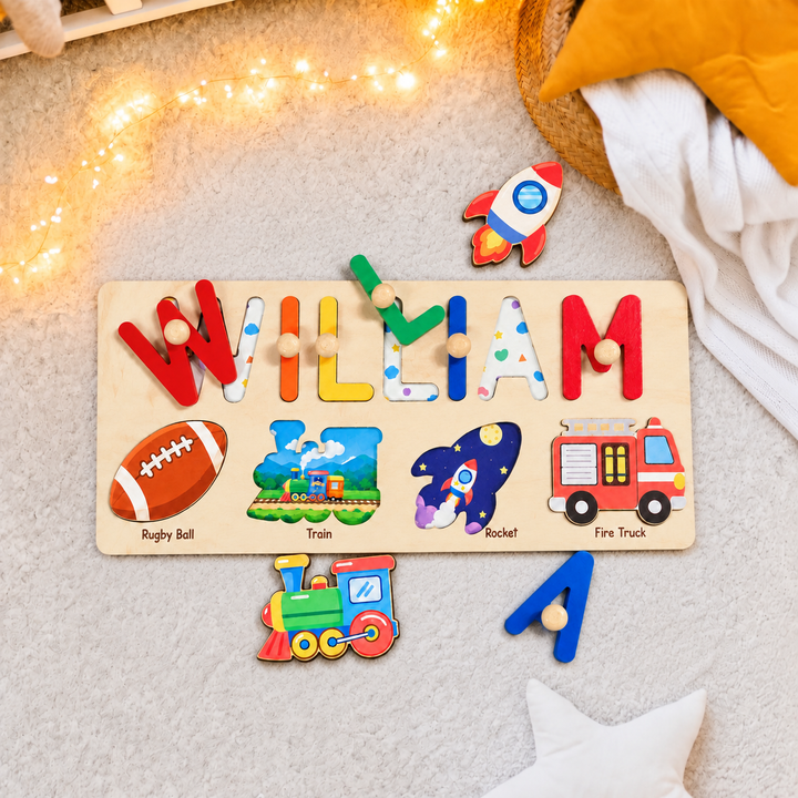 Personalized Wooden Name Puzzle Gift for Kids woodemon
