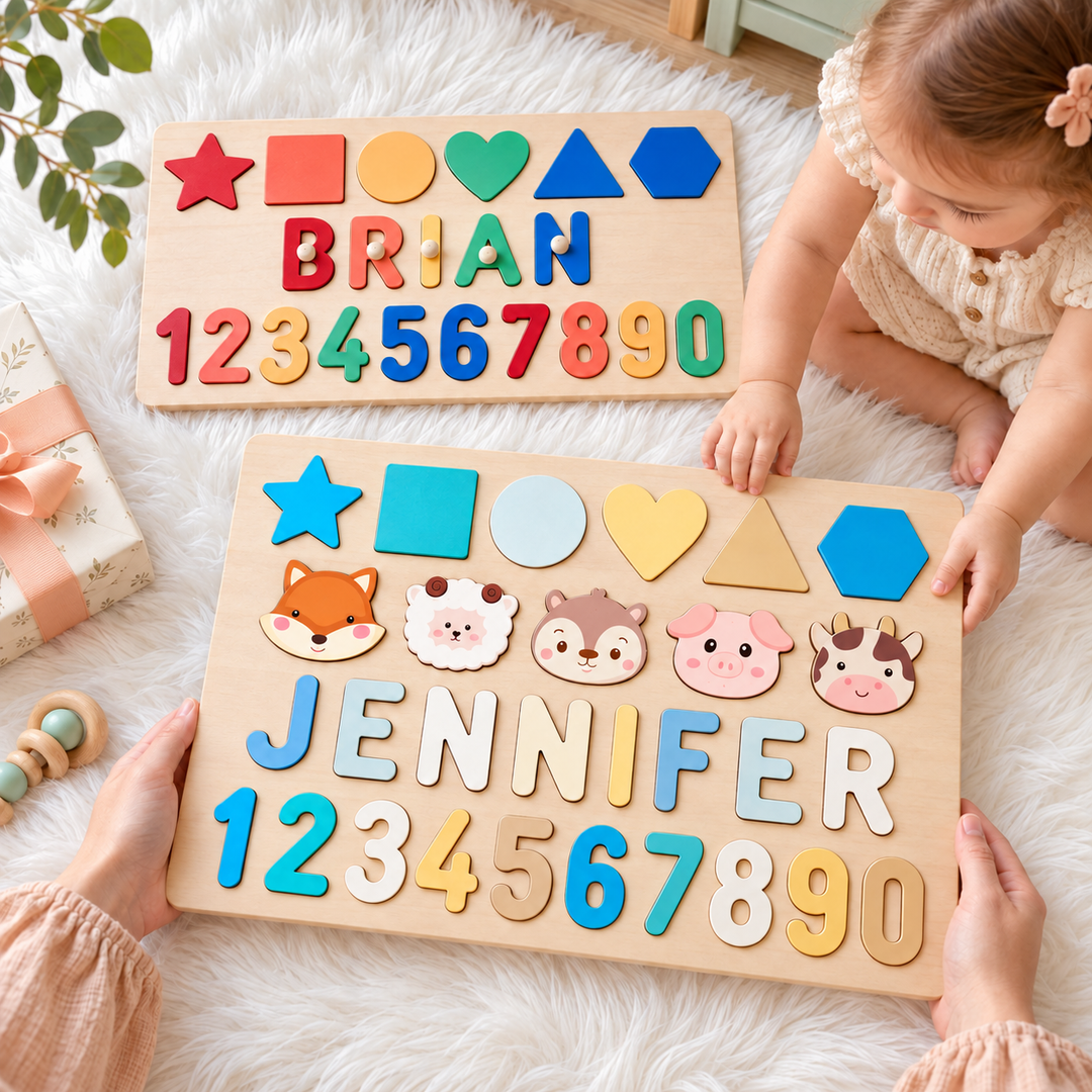 Personalized Educational Wooden Name Puzzle woodemon