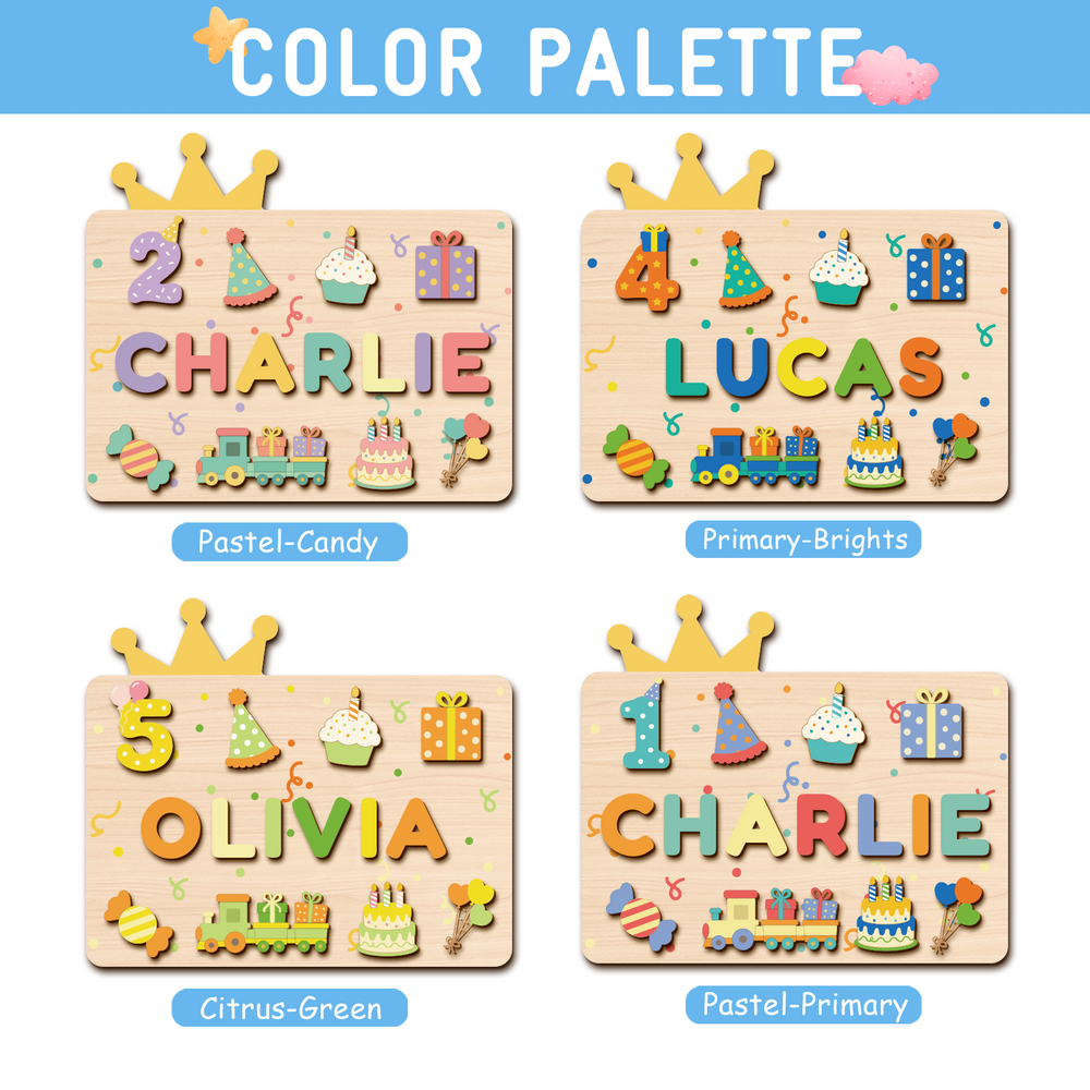 Personalized Birthday Name Puzzle for Kids Woodemon