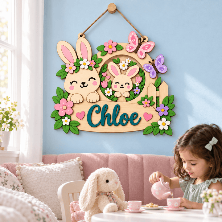 Personalized Kids Name & Photo Sign for Door & Wall Woodemon