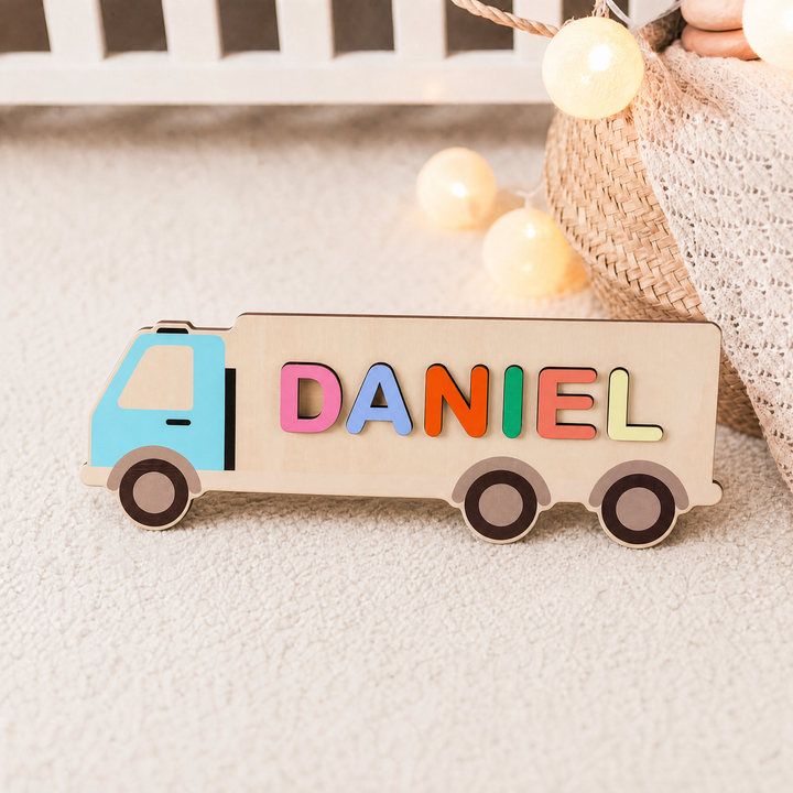 Wooden Cartoon Baby Name Puzzle