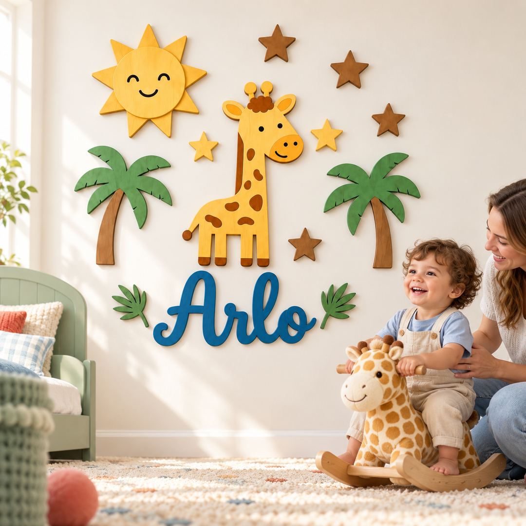 Personalized Wooden Nursery Name Sign Woodemon