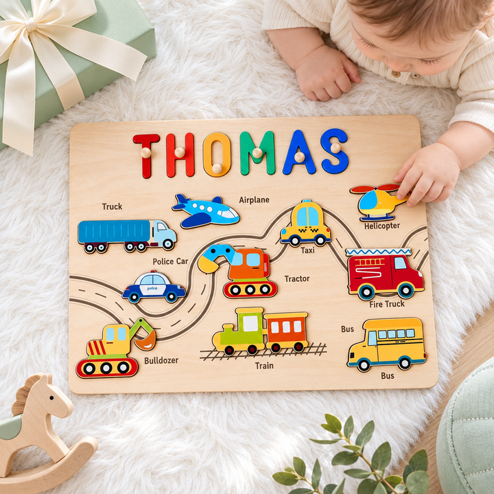 Personalized Traffic Name Puzzle woodemon