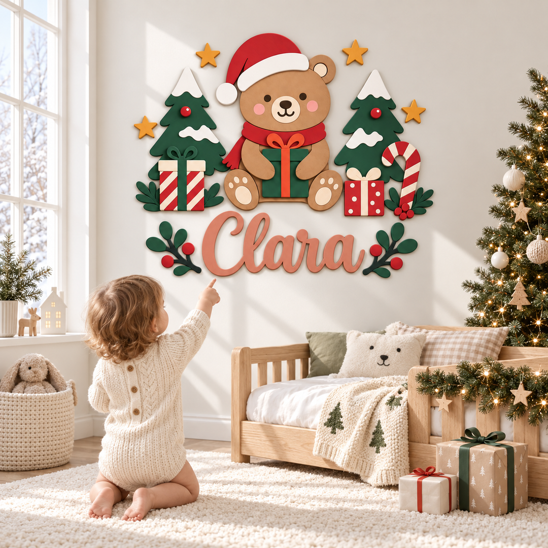 Personalized Christmas Nursery Name Sign Woodemon