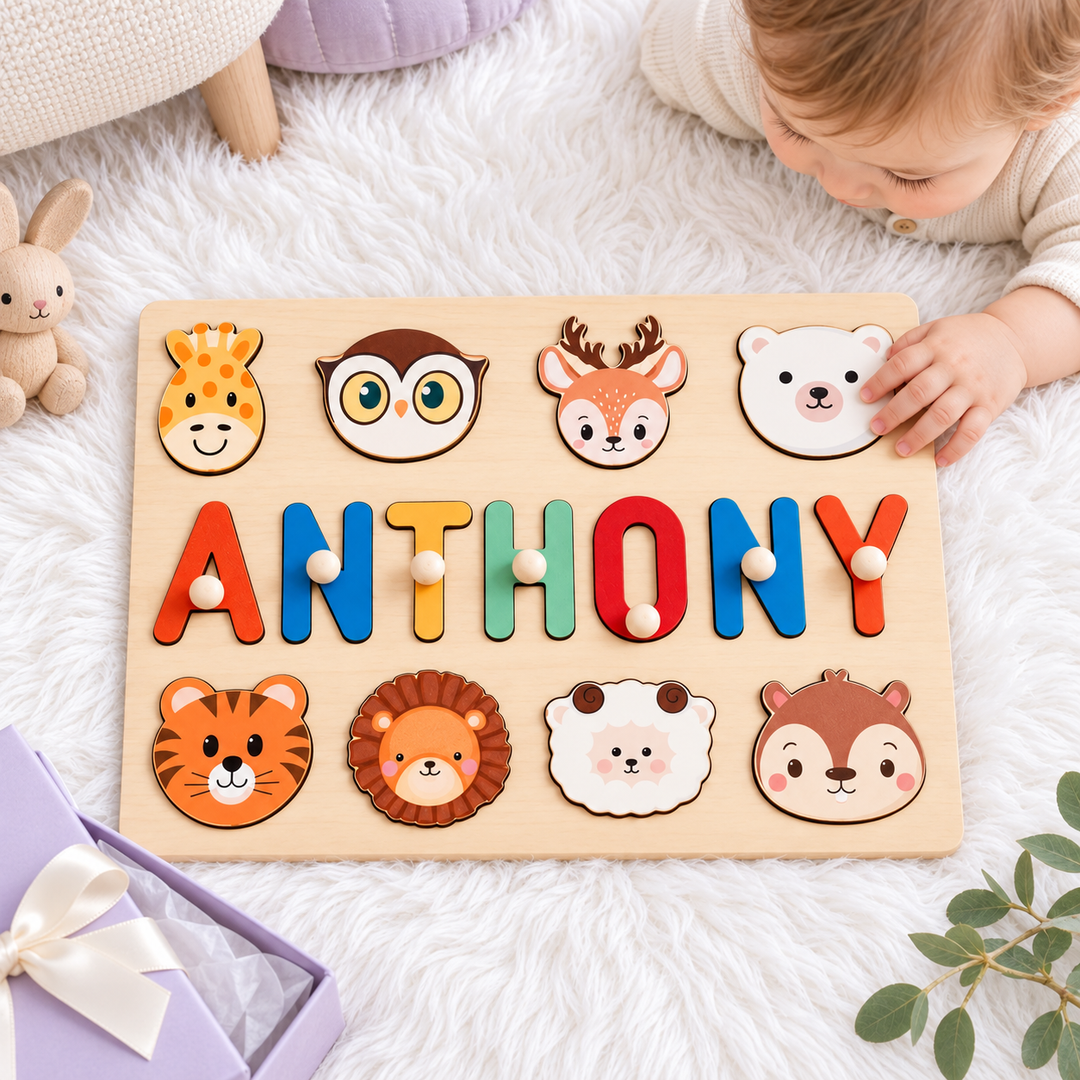 Personalized Wooden Name Puzzle Gift for Kids woodemon