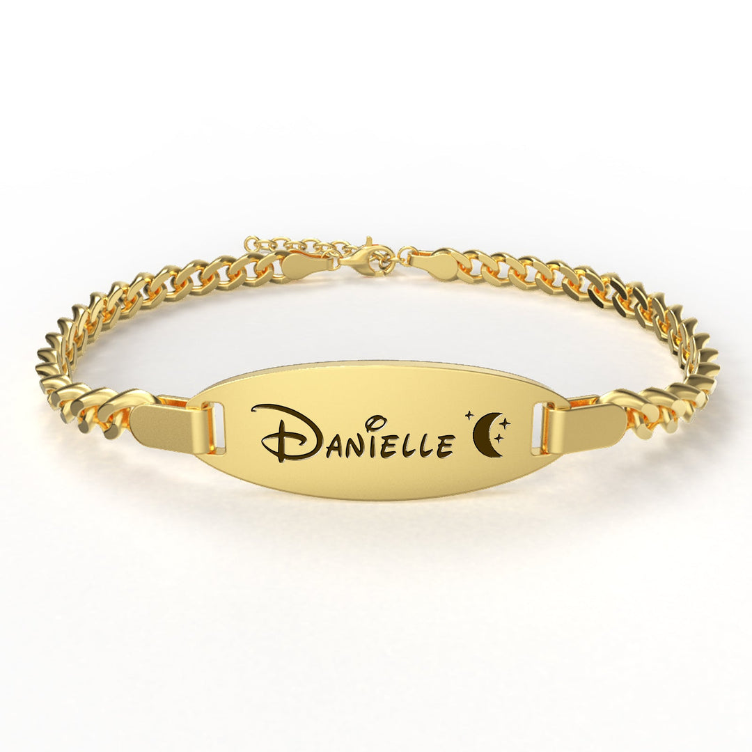 Oval Personalized Baby Name and Birthstone Bracelet