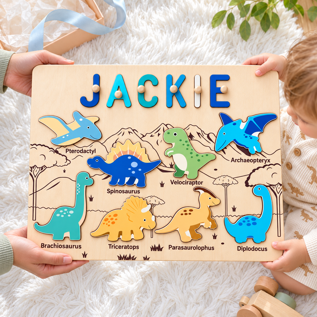Personalized Dinosaur Name Puzzle woodemon