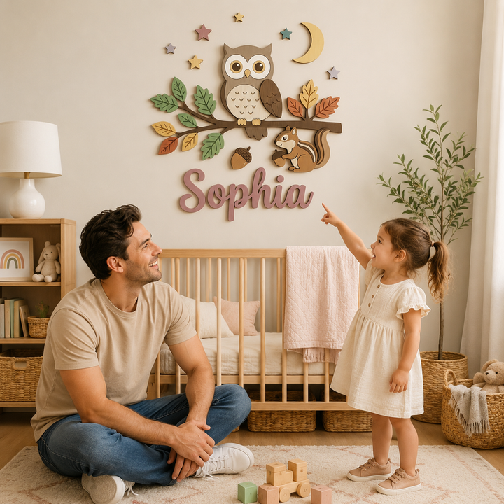 Personalized Wooden Nursery Name Sign Woodemon