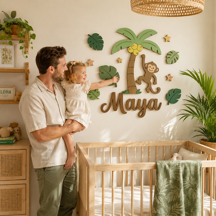Personalized Wooden Nursery Name Sign Woodemon