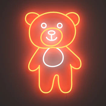 Yellow Cute Bear Neon Sign
