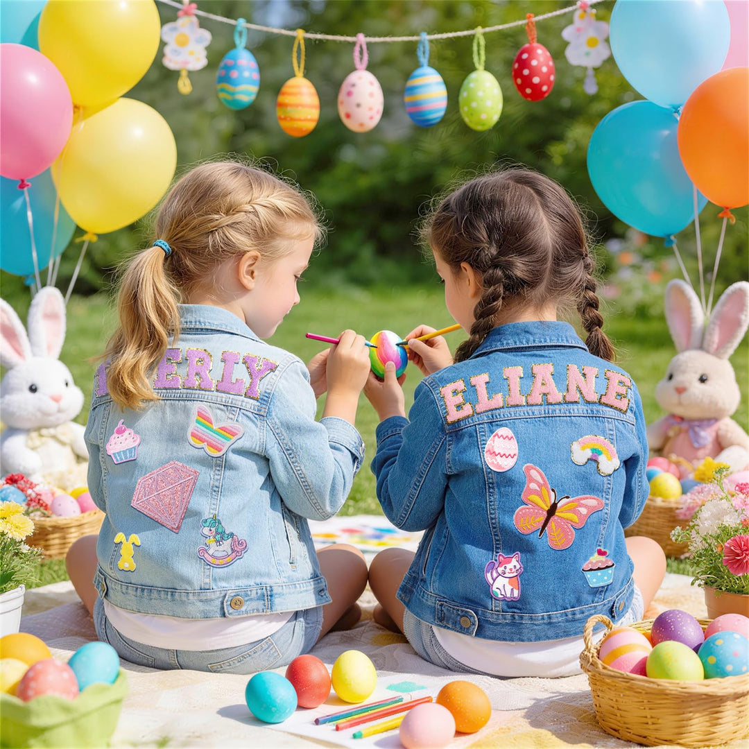 Personalized Kids Patch Denim Jacket Woodemon