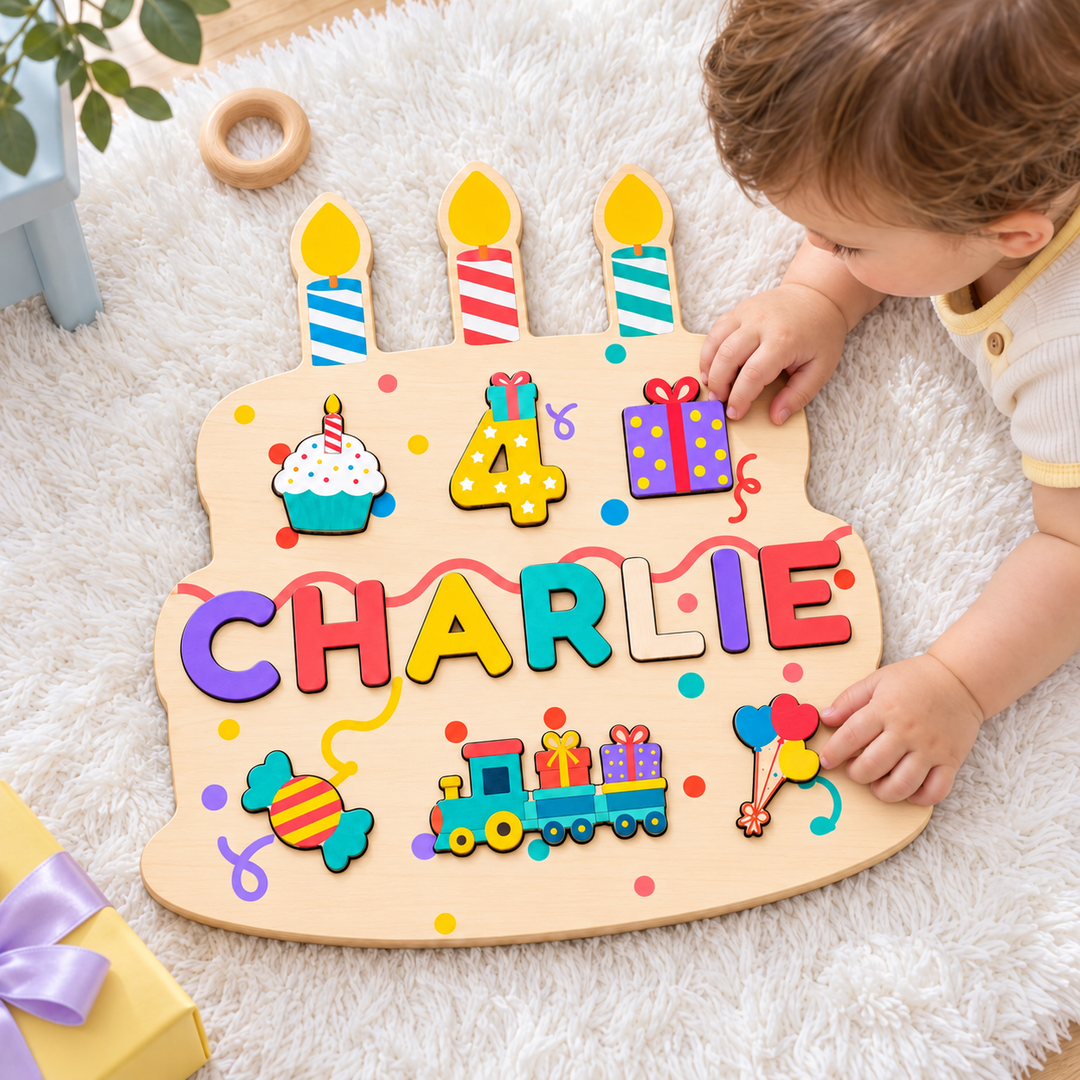 Personalized Birthday Name Puzzle for Kids Woodemon