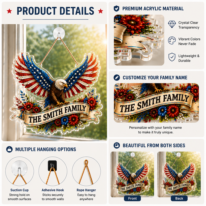 Personalized USA Eagle Acrylic Name Sign