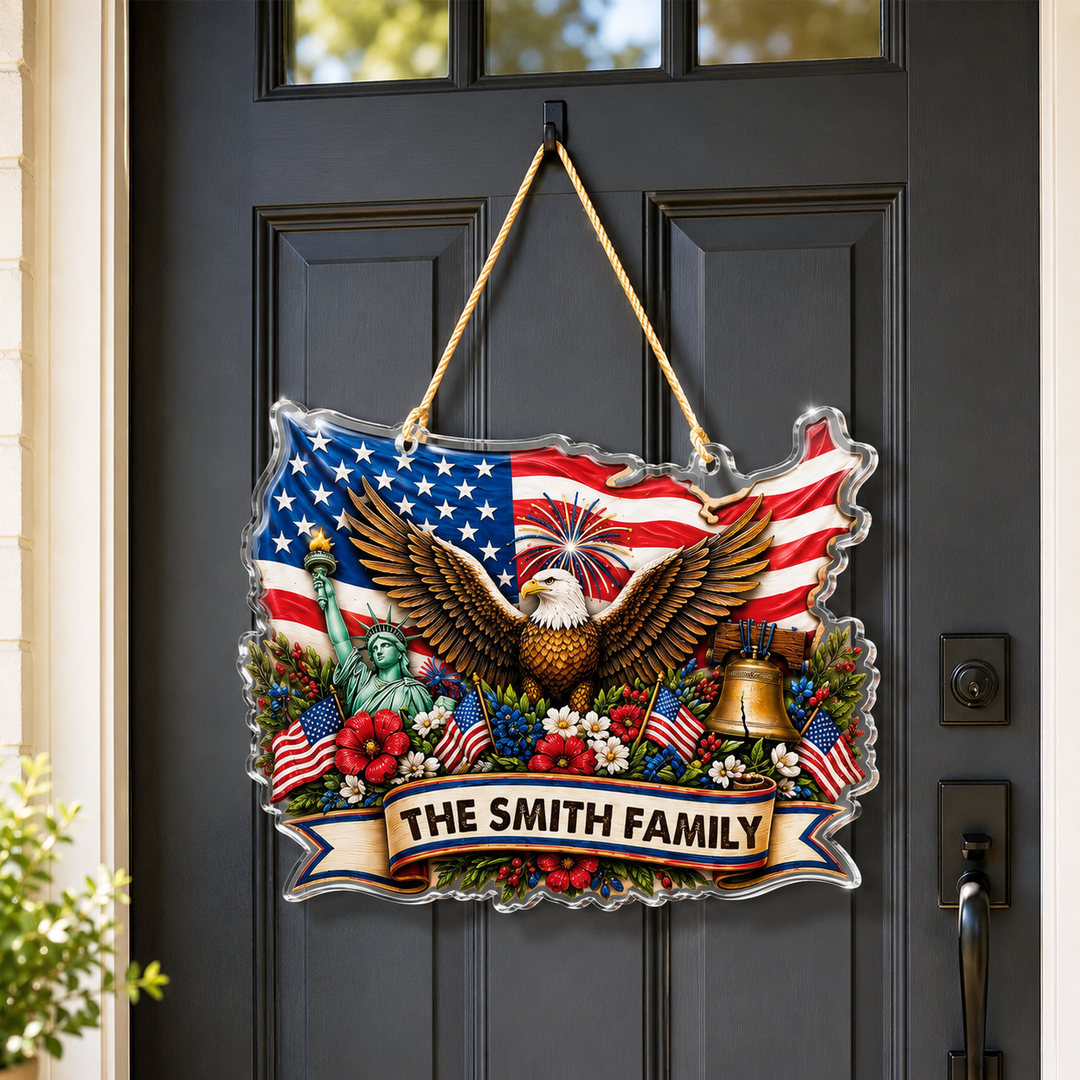 Personalized USA Eagle Acrylic Name Sign