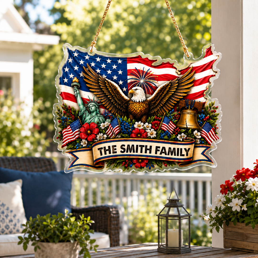 Personalized USA Eagle Acrylic Name Sign