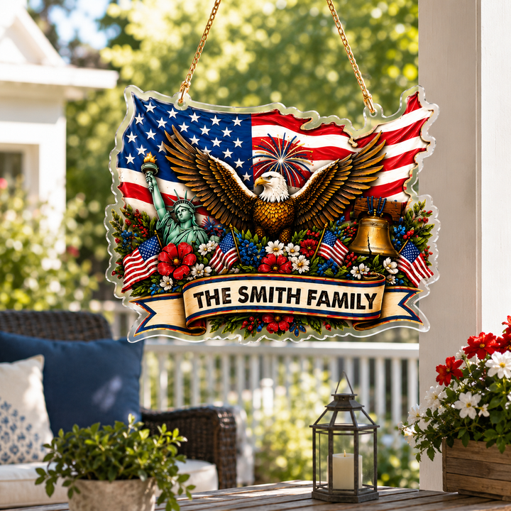 Personalized USA Eagle Acrylic Name Sign