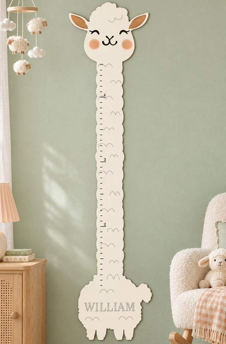 Personalized Wooden Llama Growth Chart Ruler Woodemon