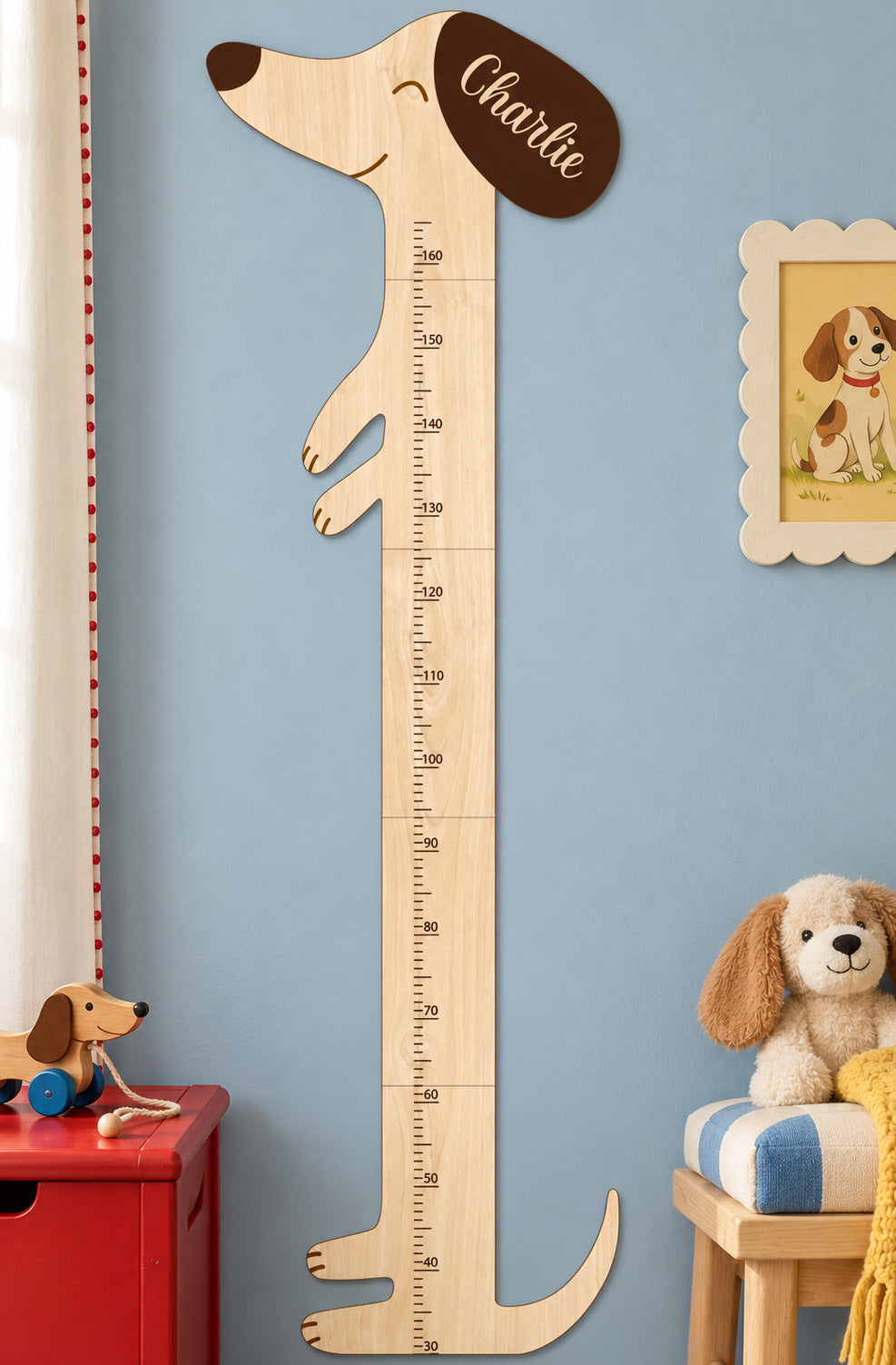 Personalized Wooden Puppy Height Growth Chart Woodemon
