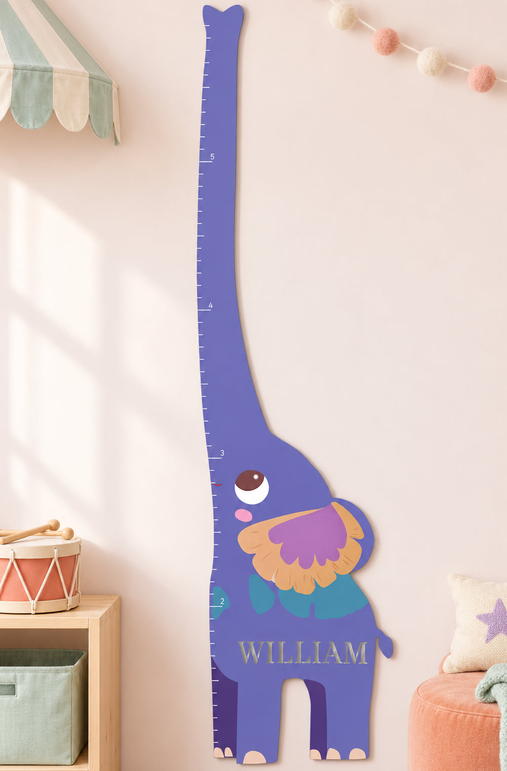 Personalized Wooden Elephant Growth Chart Ruler Woodemon