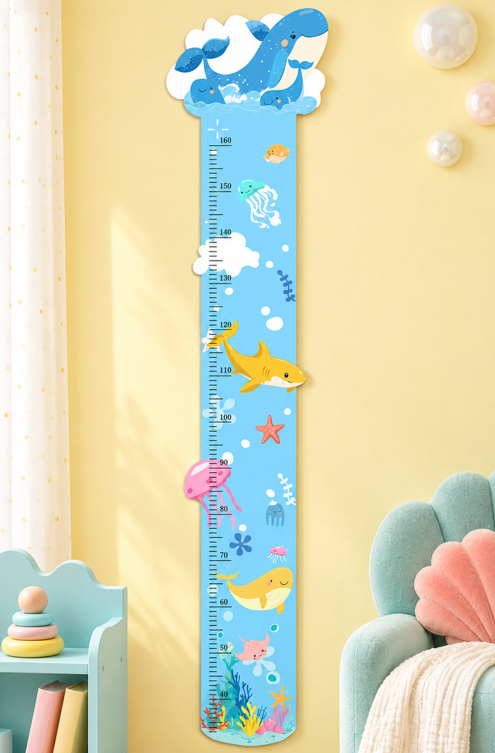 Personalized Ocean Theme Wooden Growth Chart for Kids Woodemon