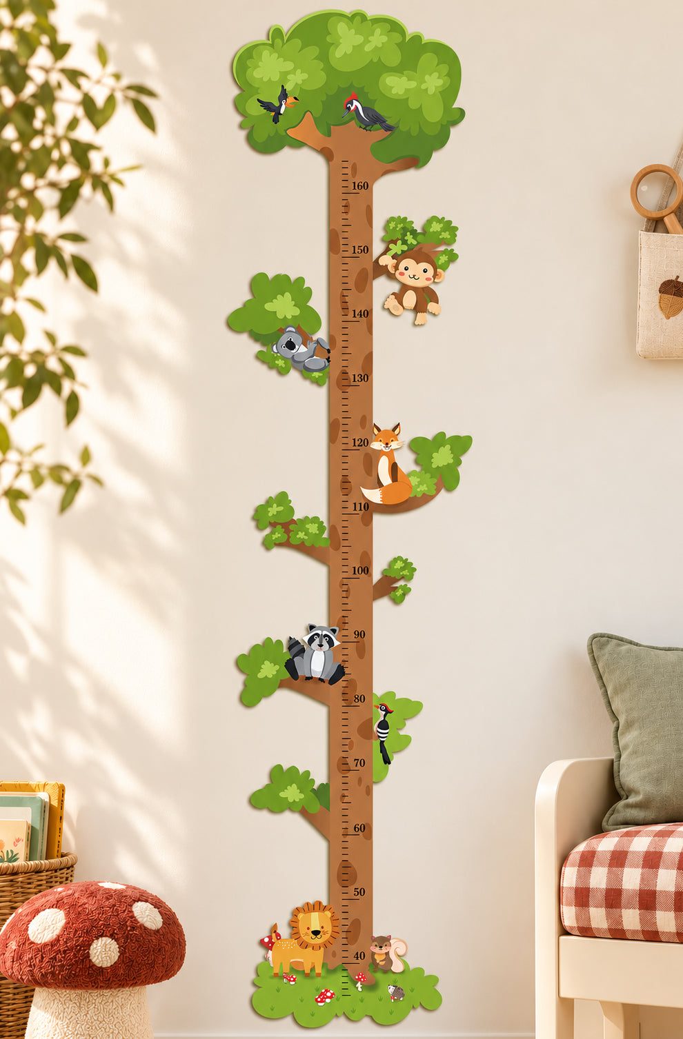 Personalized Wooden Forest Animal Tree Growth Chart Woodemon
