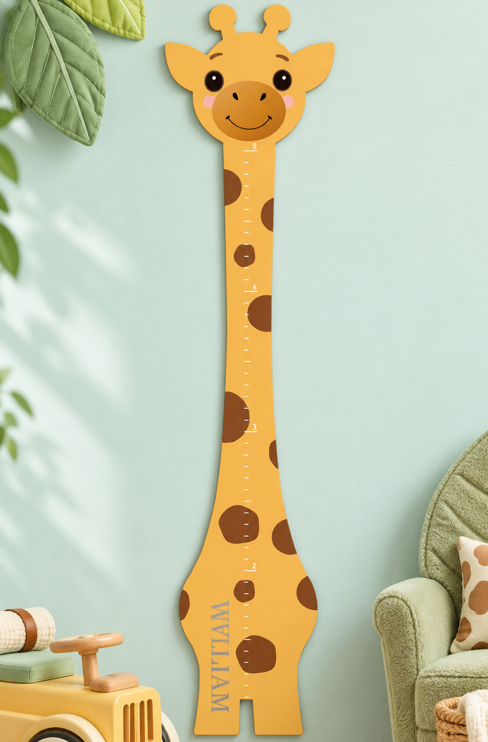 Personalized Wooden Giraffe Growth Chart Ruler Woodemon