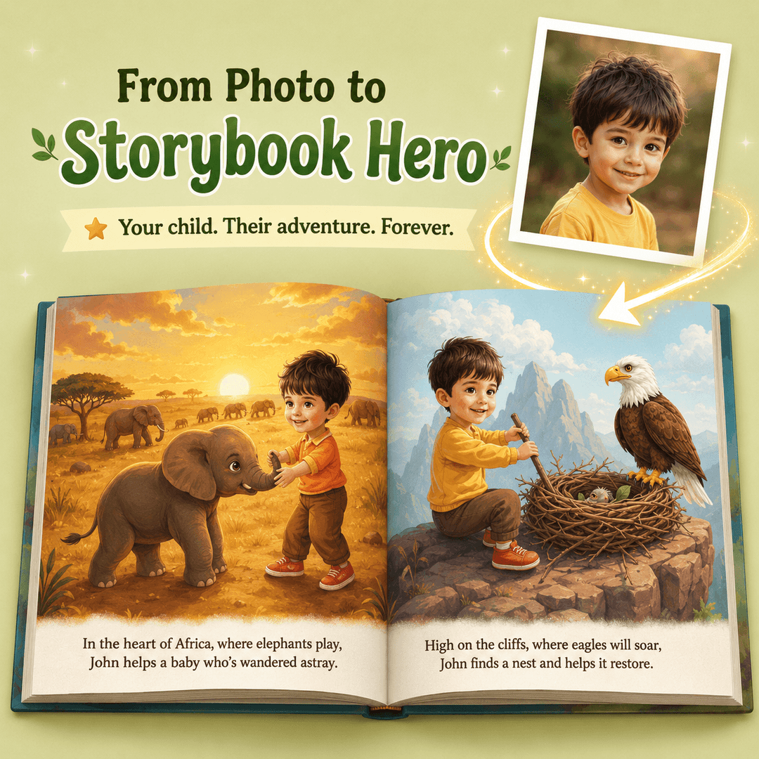 Personalized Animal Adventure Story Book for Kids Woodemon