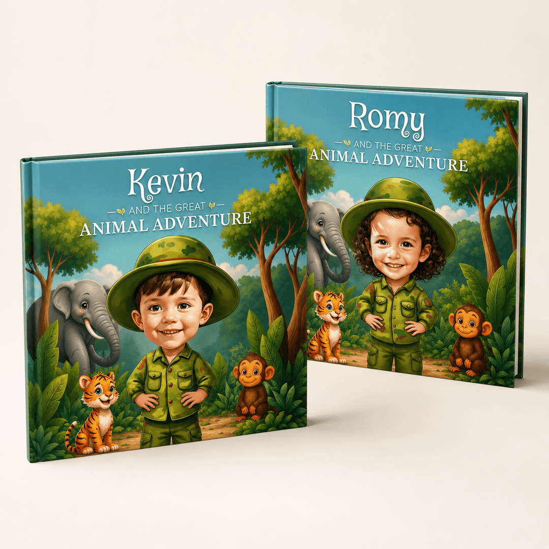 Personalized Animal Adventure Story Book for Kids Woodemon