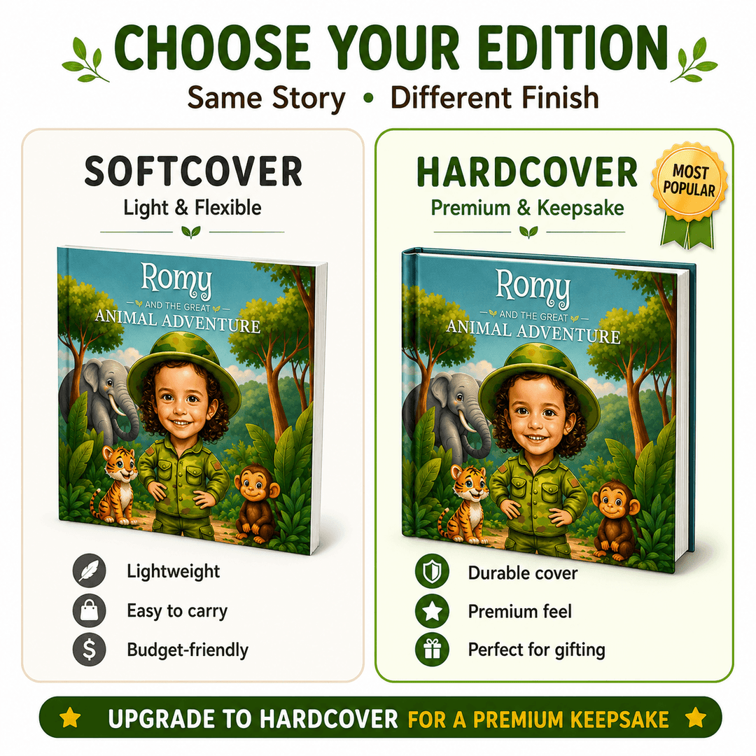Personalized Animal Adventure Story Book for Kids Woodemon