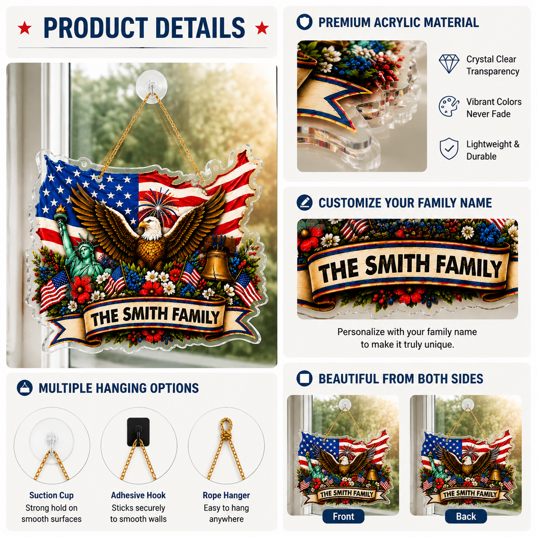 Personalized USA Eagle Acrylic Name Sign