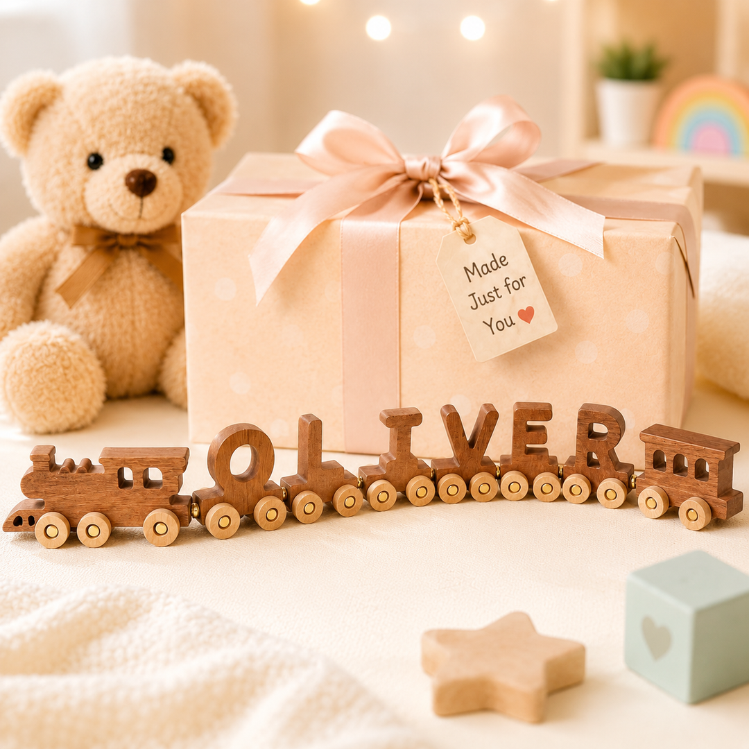 Personalized Wooden Train Set With Name Woodemon