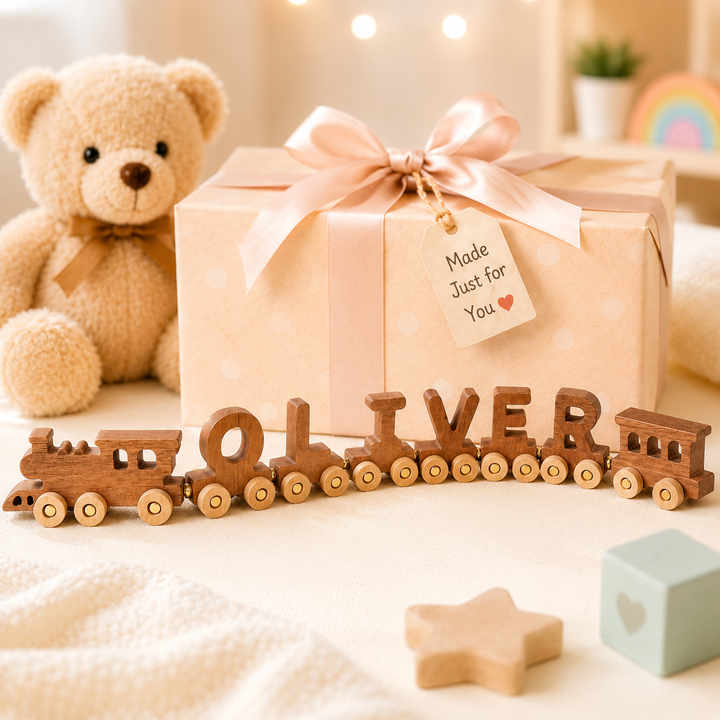 Personalized Wooden Train Set With Name Woodemon