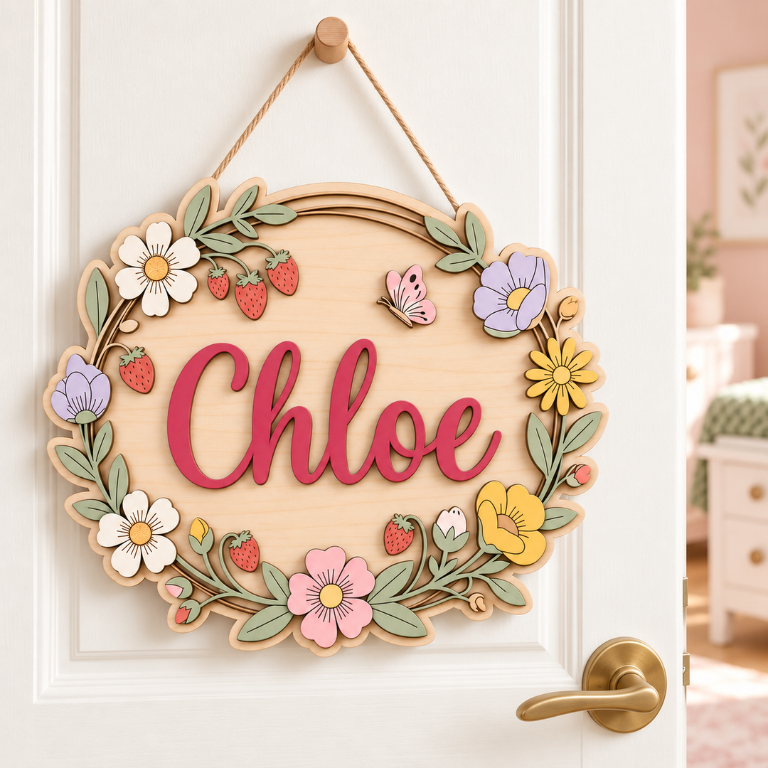 Personalized Kids Name Sign for Door & Wall Woodemon