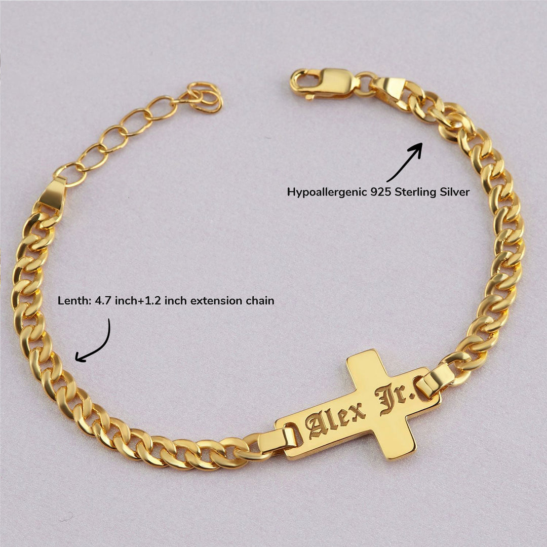 Cross Personalized Kids Name Bracelet