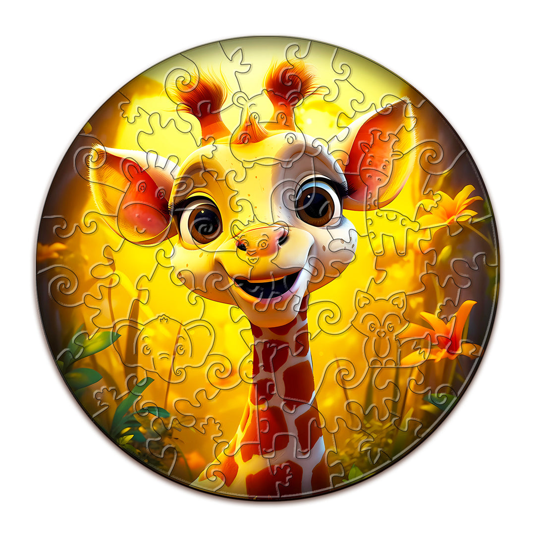 Kids Early Learning Wooden Giraffe Puzzle