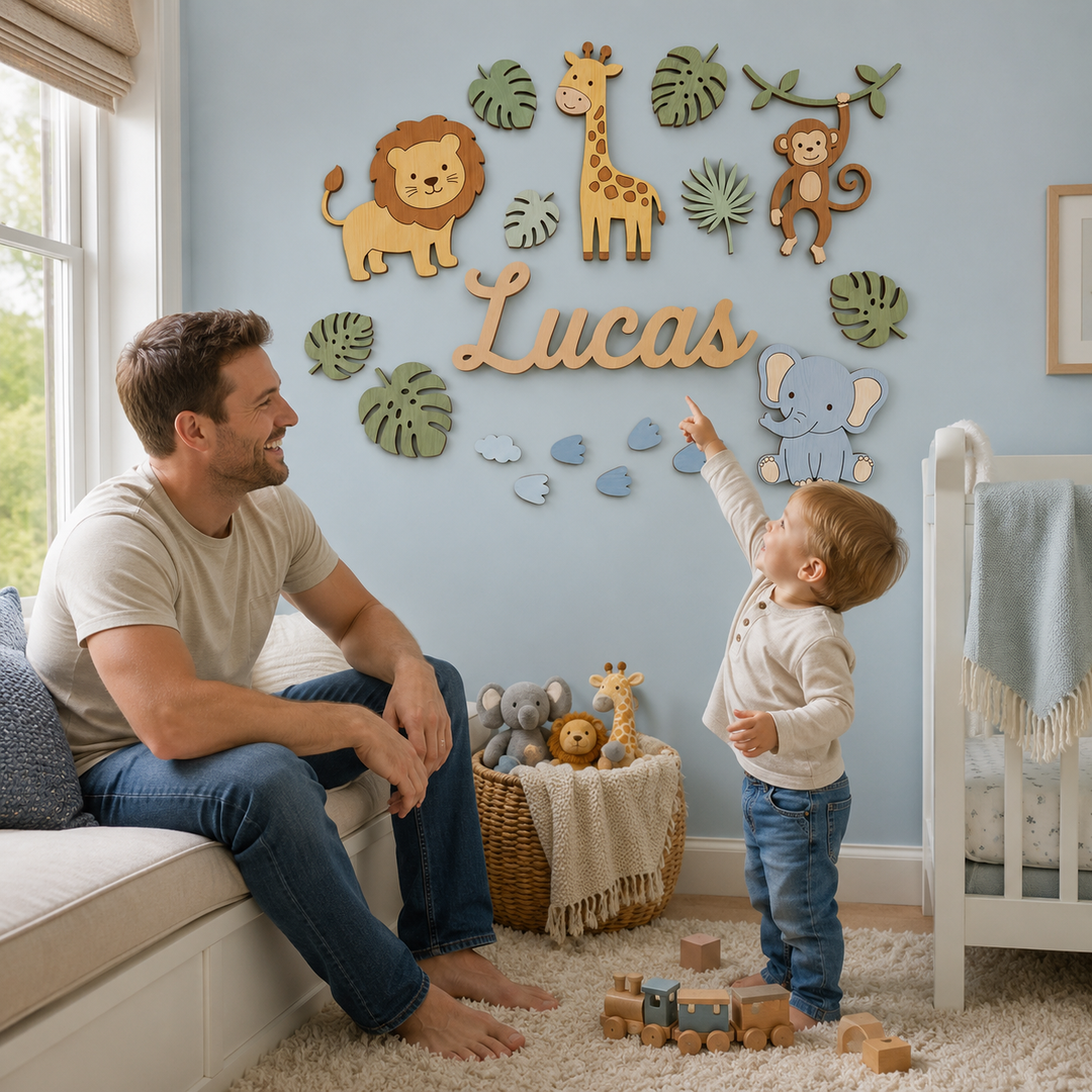 Personalized Wooden Nursery Name Sign Woodemon
