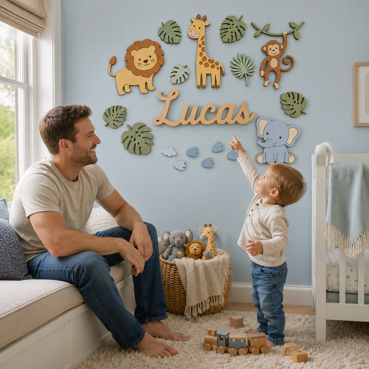 Personalized Wooden Nursery Name Sign Woodemon