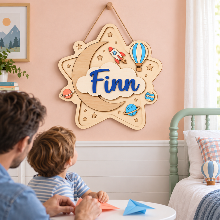 Personalized Kids Name Sign for Door & Wall Woodemon