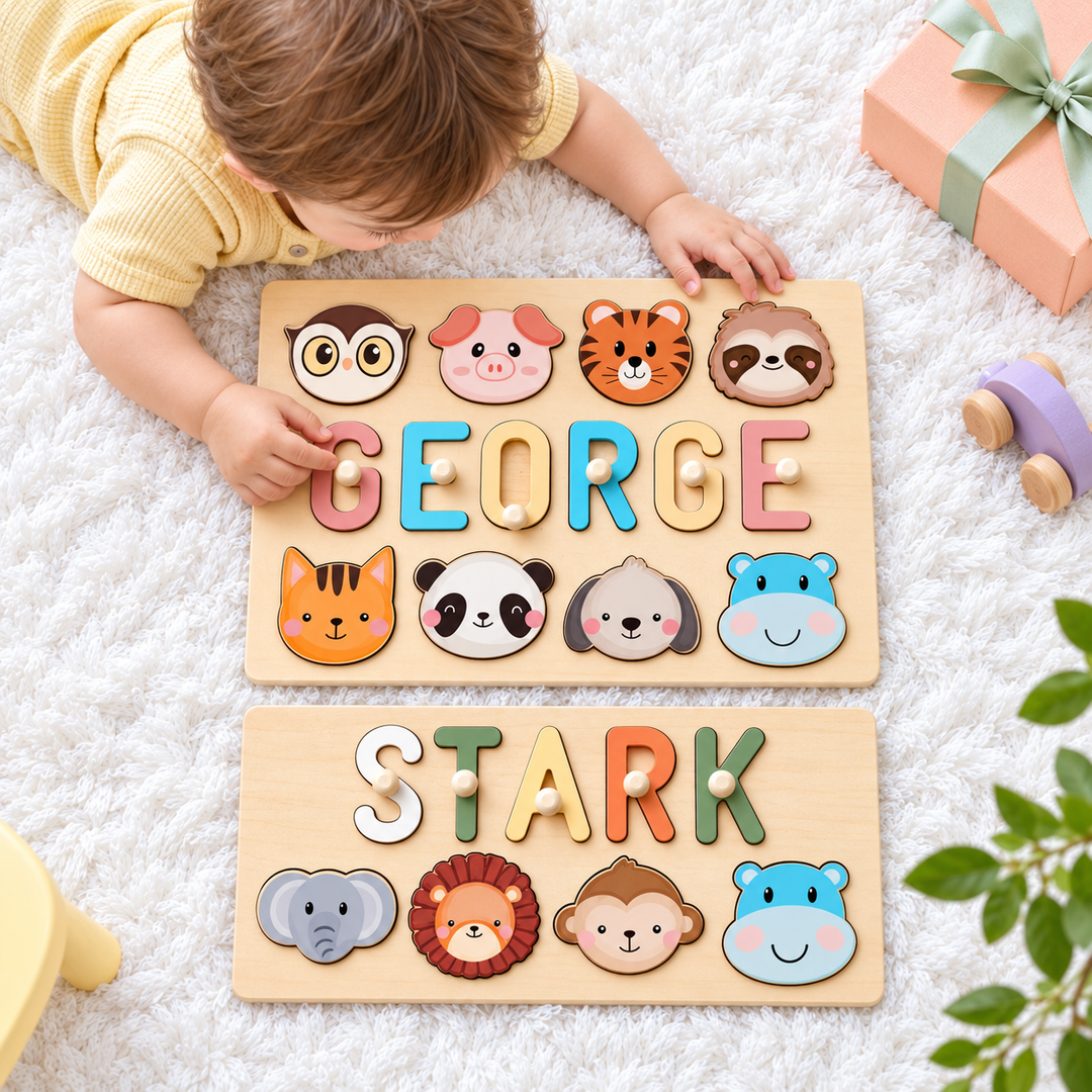 Custom Name Puzzle Gift Set for Kids woodemon
