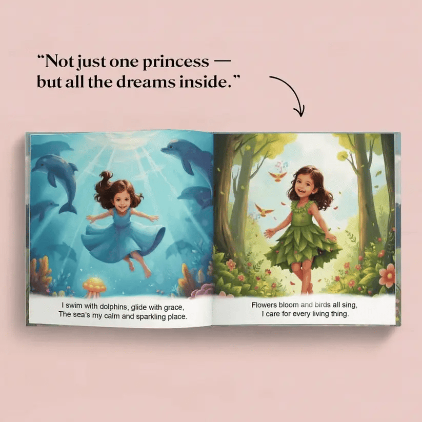 Personalized Little Princess Adventure Book for Kids Woodemon