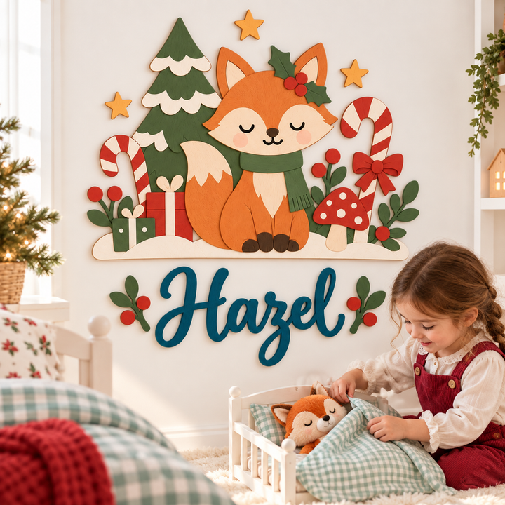 Personalized Christmas Nursery Name Sign Woodemon