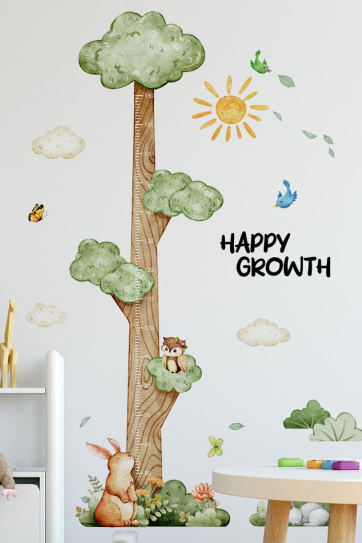 Hoogtegrafiek muurstickers boomgroeigrafiekstickers voor kinderen