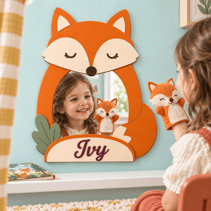 Personalized Animal Nursery Mirror for Baby Woodemon