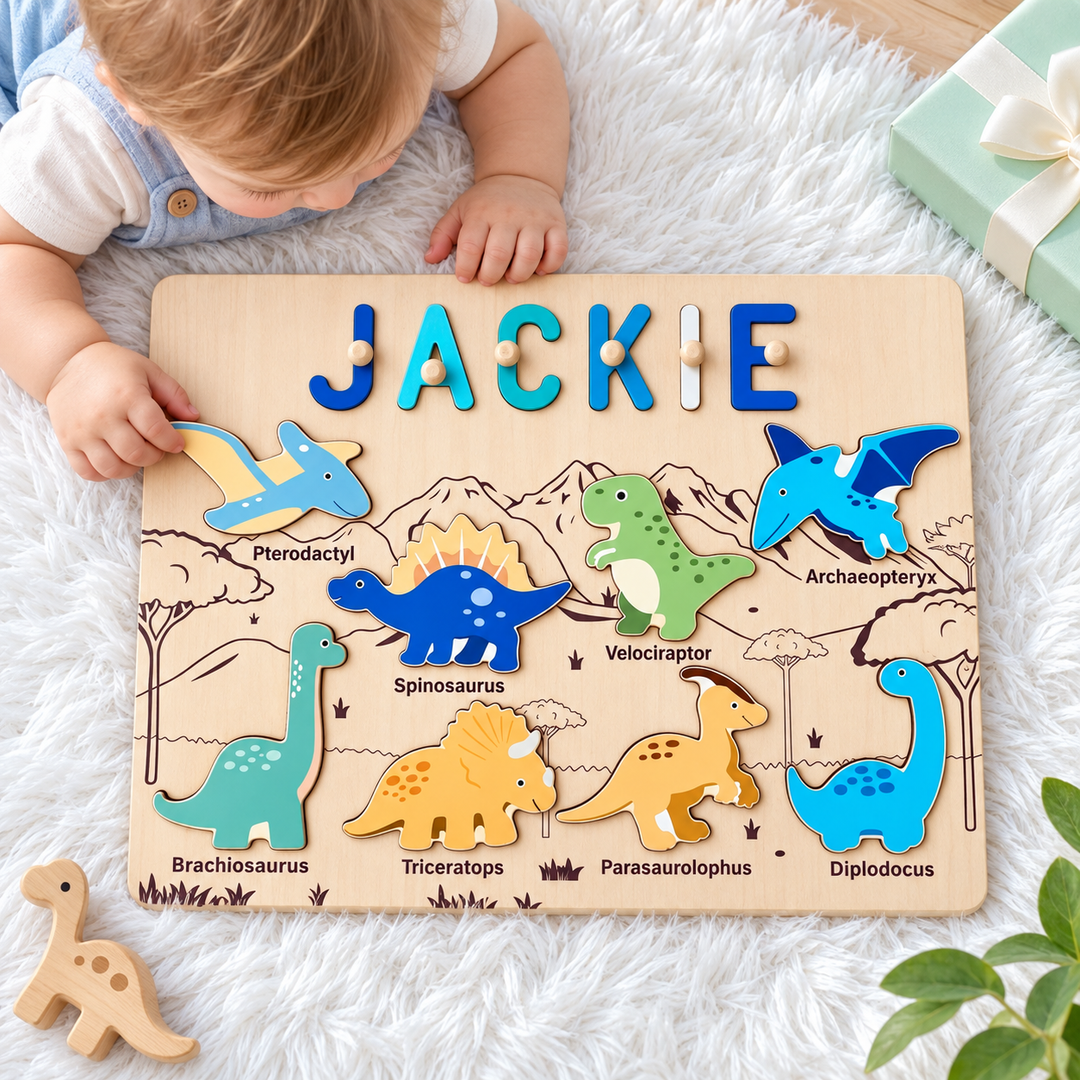 Personalized Dinosaur Name Puzzle woodemon