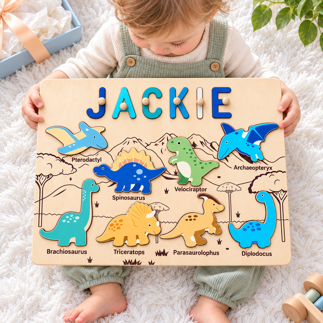 Personalized Dinosaur Name Puzzle woodemon