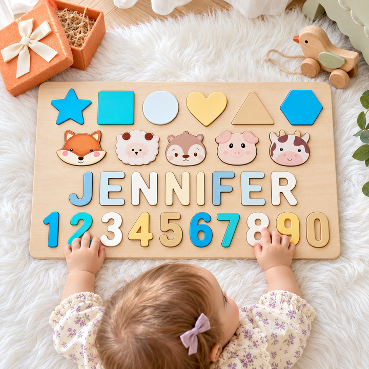 Personalized Educational Wooden Name Puzzle woodemon