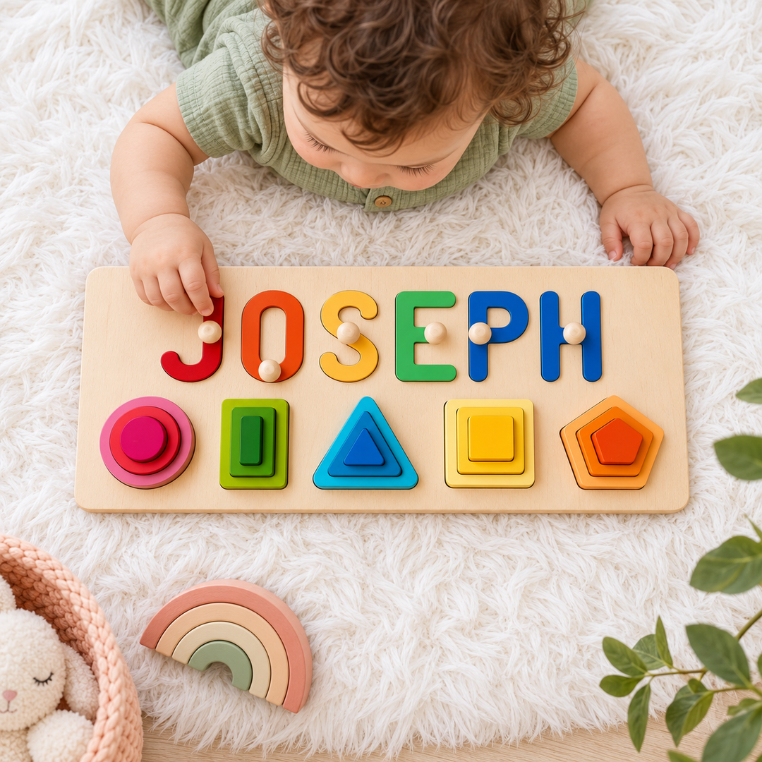 Personalized Wooden Baby Name Stacking Toy Woodemon