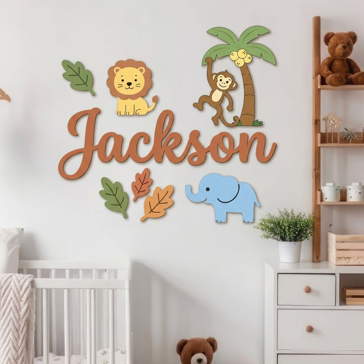 Personalized Wooden Nursery Name Sign – Custom Kids Room Wall Decor