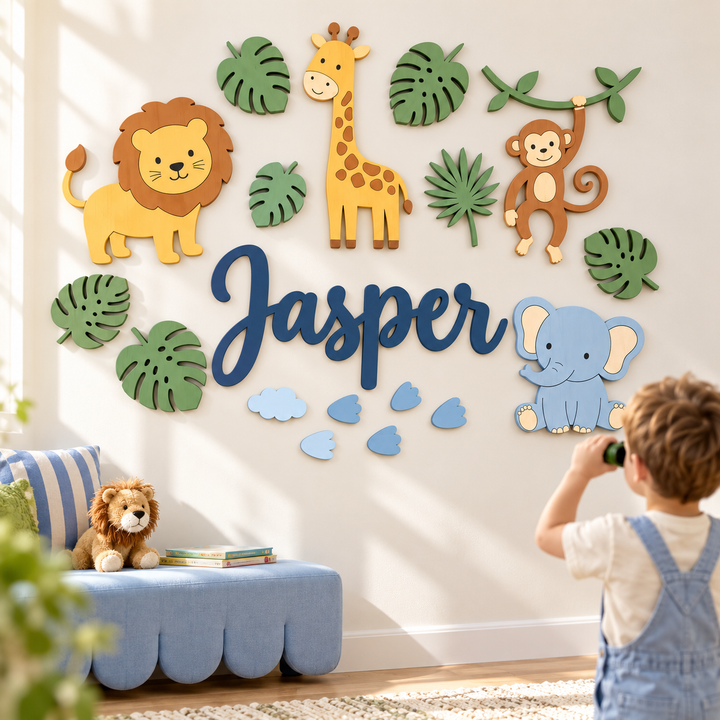 Personalized Wooden Nursery Name Sign Woodemon
